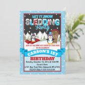 ペンギンそり誕生日パーティーへの招待 招待状 (スタンド正面)