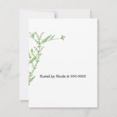 ペンギンとつる植物ベビーシャワー招待状 招待状 (裏面)