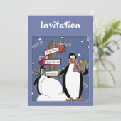 ペンギンとのクリスマスおもしろい招待 招待状 (スタンド正面)