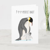ペンギンとひよこの父の日のカード カード (正面)