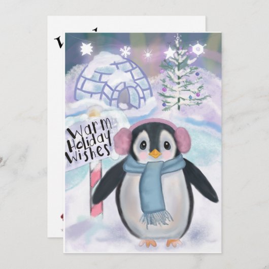 ペンギンとイグルーのノーザンライトシーン (正面/裏面)