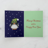 ペンギンとインサイドの可愛いクリスマスカード文字 シーズンカード (内部)