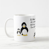 ペンギンとインスピレーションの引用 コーヒーマグカップ (左)