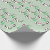 ペンギンとクリスマスツリー ラッピングペーパー (角)