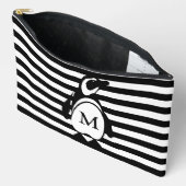 ペンギンとストライプモノグラムの アクセサリーポーチ (見開き)