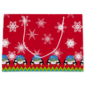 ペンギンとスノーグローブクリスマス抱き枕 ラージペーパーバッグ (正面)