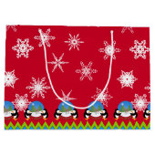 ペンギンとスノーグローブクリスマス抱き枕 ラージペーパーバッグ (裏面)