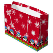 ペンギンとスノーグローブクリスマス抱き枕 ラージペーパーバッグ (裏面アングル)