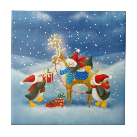 ペンギンとトナカイ タイル (正面)