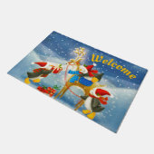 ペンギンとトナカイ ドアマット (アングル)