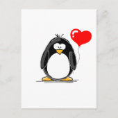 ペンギンとハート風船 ポストカード (正面)
