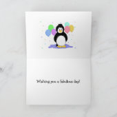 ペンギンとバルーンの誕生日挨拶 カード (内部)