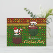 ペンギンとフクロウ素朴のクリスマスパーティー – ブーン 招待状 (スタンド正面)