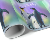 ペンギンとベビー誕生日 ラッピングペーパー (ロールコーナー)