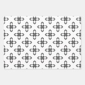 ペンギンとペンギンの黒花 ラッピングペーパーシート (正面3)