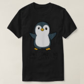 ペンギンとペンギン3羽が好おもしろいき Tシャツ (デザイン正面)