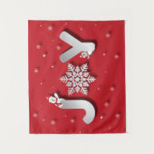 ペンギンとホッキョクグマでペーパーカットJOY タペストリー (正面)