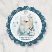 ペンギンとポーラーベアーウィンター誕生日 フェイバータグ (正面)