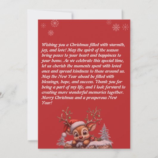 ペンギンとメリークリスマスファミリーフォトカード 招待状 (裏面)