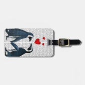 ペンギンとラブハート ラゲッジタグ (正面横)