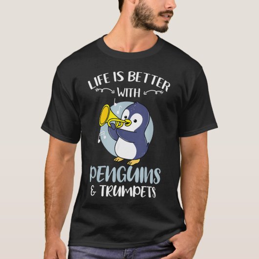 ペンギンと一緒が最高 Tシャツ (正面)