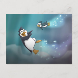 ペンギンと子 ポストカード