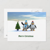 ペンギンと木 シーズンポストカード (正面/裏面)