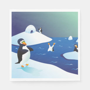 ペンギンと氷 スタンダードランチョンナプキン