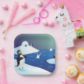 ペンギンと氷 ペーパープレート (パーティー)