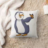 ペンギンと蝶 クッション (ブランケット)