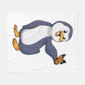 ペンギンと蝶 フリースブランケット (正面(横))