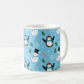 ペンギンと雪だるまのクリスマスマグカップ コーヒーマグカップ (正面右)