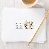 ペンギンと雪だるま住所 シール (インサイチュ)