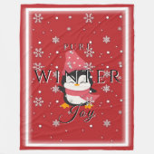 ペンギンと雪のフリースブランケットと純冬の喜び フリースブランケット (正面)