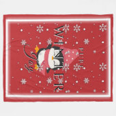 ペンギンと雪のフリースブランケットと純冬の喜び フリースブランケット (正面(横))