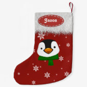 ペンギンと雪片 – クリスマスストッキング (裏面)