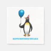 ペンギンと青い風船 スタンダードカクテルナプキン (正面)