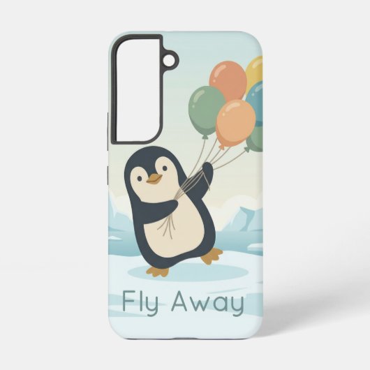 ペンギンと風船 | 名前入り SAMSUNG GALAXYケース (裏面)