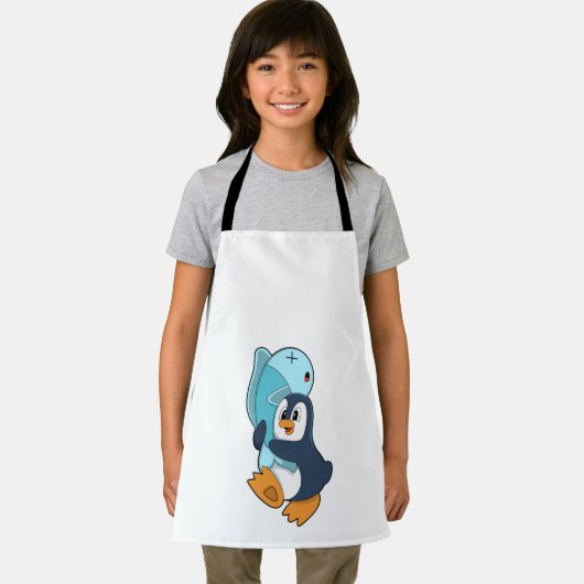 ペンギンと魚 エプロン (インサイチュ)