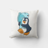 ペンギンと魚 クッション (正面)