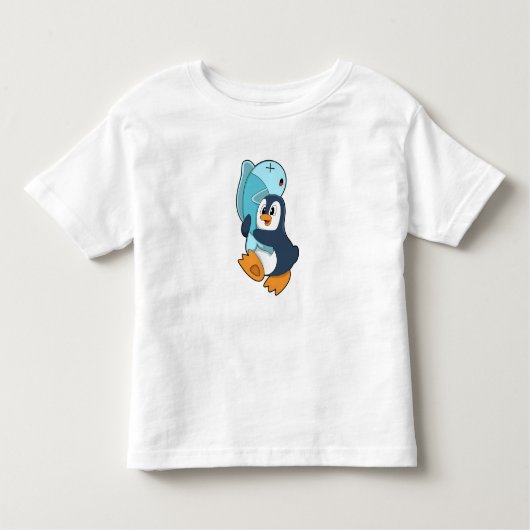 ペンギンと魚 トドラーTシャツ (正面)