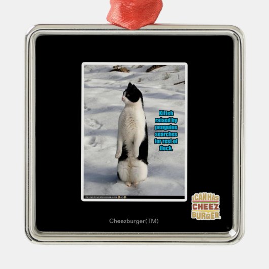 ペンギンによって上げられる メタルオーナメント (正面)