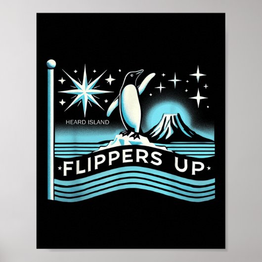 ペンギンに島のフリッパーズを聞おもしろいいた ポスター (正面)