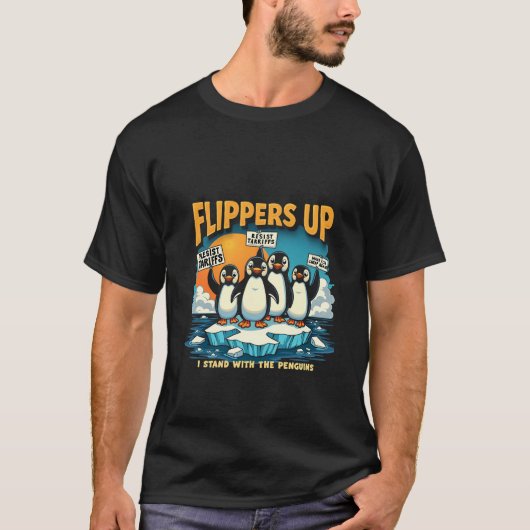 ペンギンに抵抗する Tシャツ (正面)
