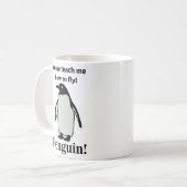 ペンギンに飛び方を教えてもらおう!かわいいペンギンのおもしろデザイン コーヒーマグカップ (正面左)