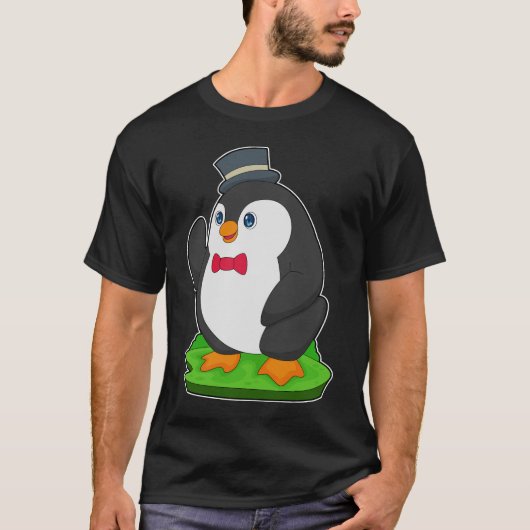 ペンギンのおしゃれなボウタイの結婚式 Tシャツ (正面)