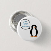 ペンギンのお嬢さん、関税に反対 缶バッジ (正面&裏面)