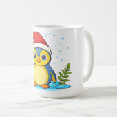 ペンギンのお祝いホリデー コーヒーマグカップ (正面右)