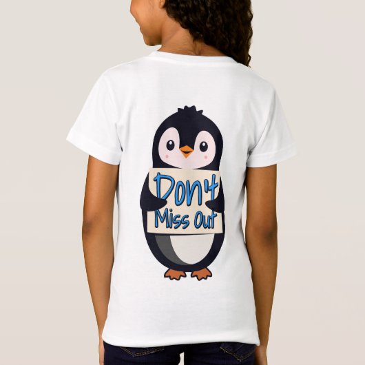 ペンギンのお見逃し注意サイン Tシャツ (裏面)