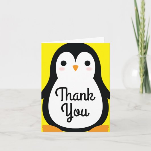 ペンギンのかわいい冬は第1誕生日カード感謝していしています カード (正面)
